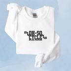 WHITE — Oh So Cycle Branded Crewneck Sweatshirt
