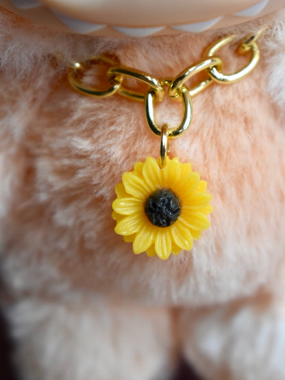 Sunflower Charm Necklace for Labubu