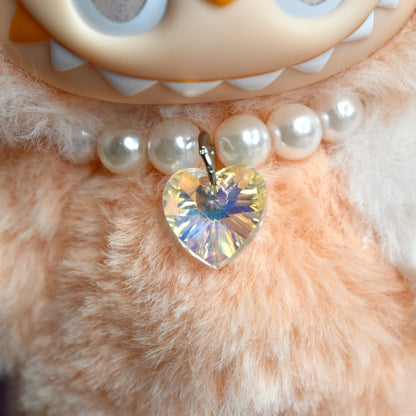 Pearl Heart Necklace for Labubu