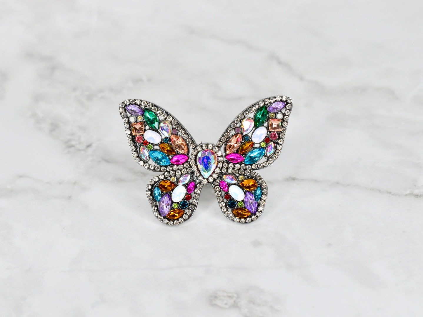 Butterfly Rhinestone Straw Charm