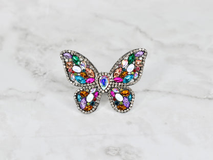 Butterfly Rhinestone Straw Charm