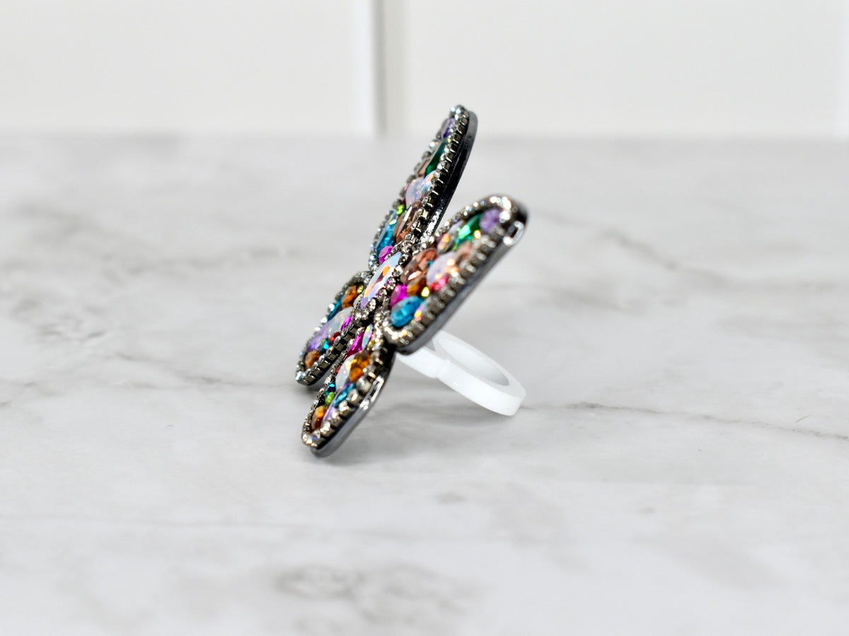Butterfly Rhinestone Straw Charm