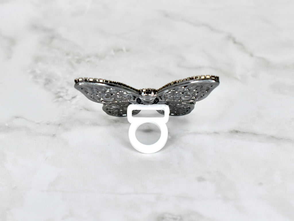 Butterfly Rhinestone Straw Charm
