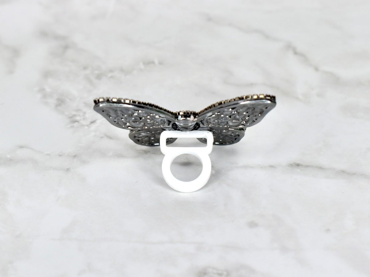 Butterfly Rhinestone Straw Charm