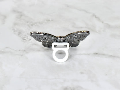 Butterfly Rhinestone Straw Charm