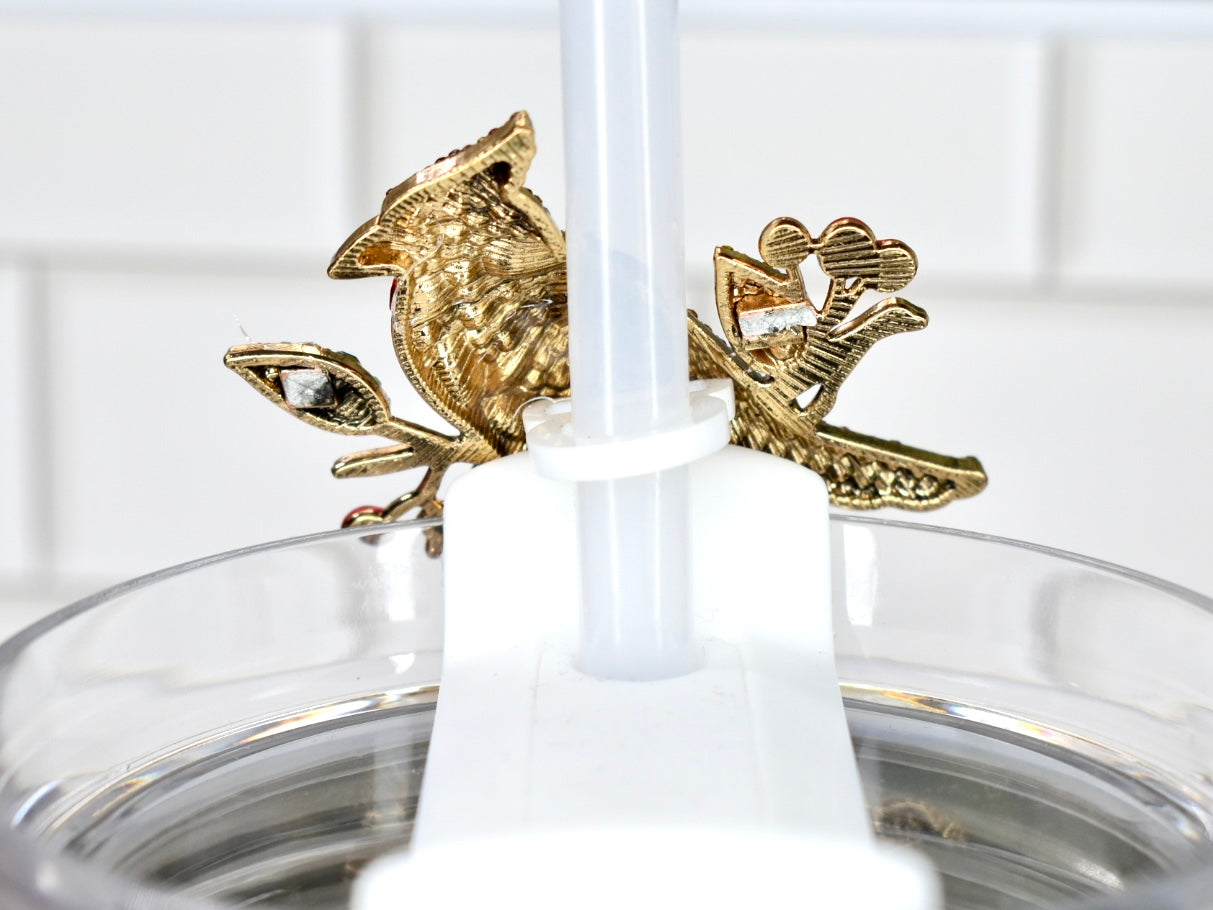 Cardinal Rhinestone Straw Charm