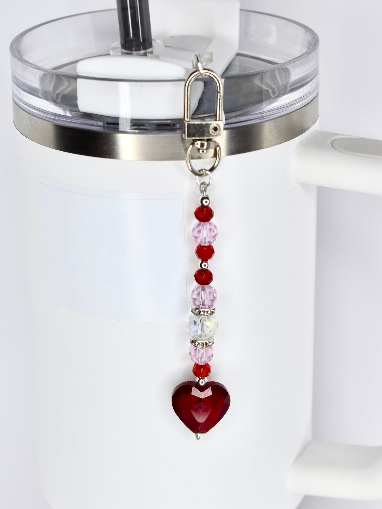 Red Heart Straw Charm or Bag Charm
