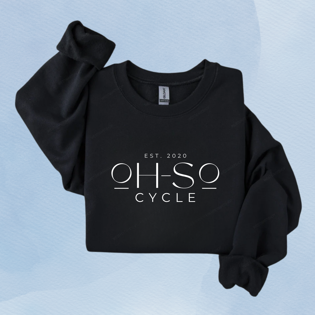 BLACK — Oh So Cycle Branded Crewneck Sweatshirt