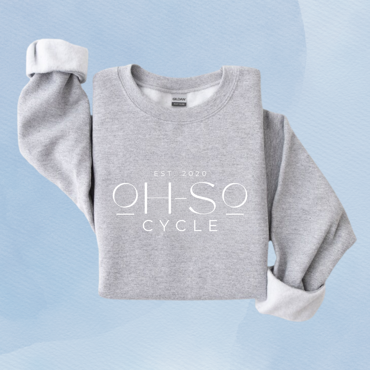 SPORT GRAY — Oh So Cycle Branded Crewneck Sweatshirt
