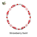 Red Pink and White Peppermint Strawberry Twist Bracelet Collection