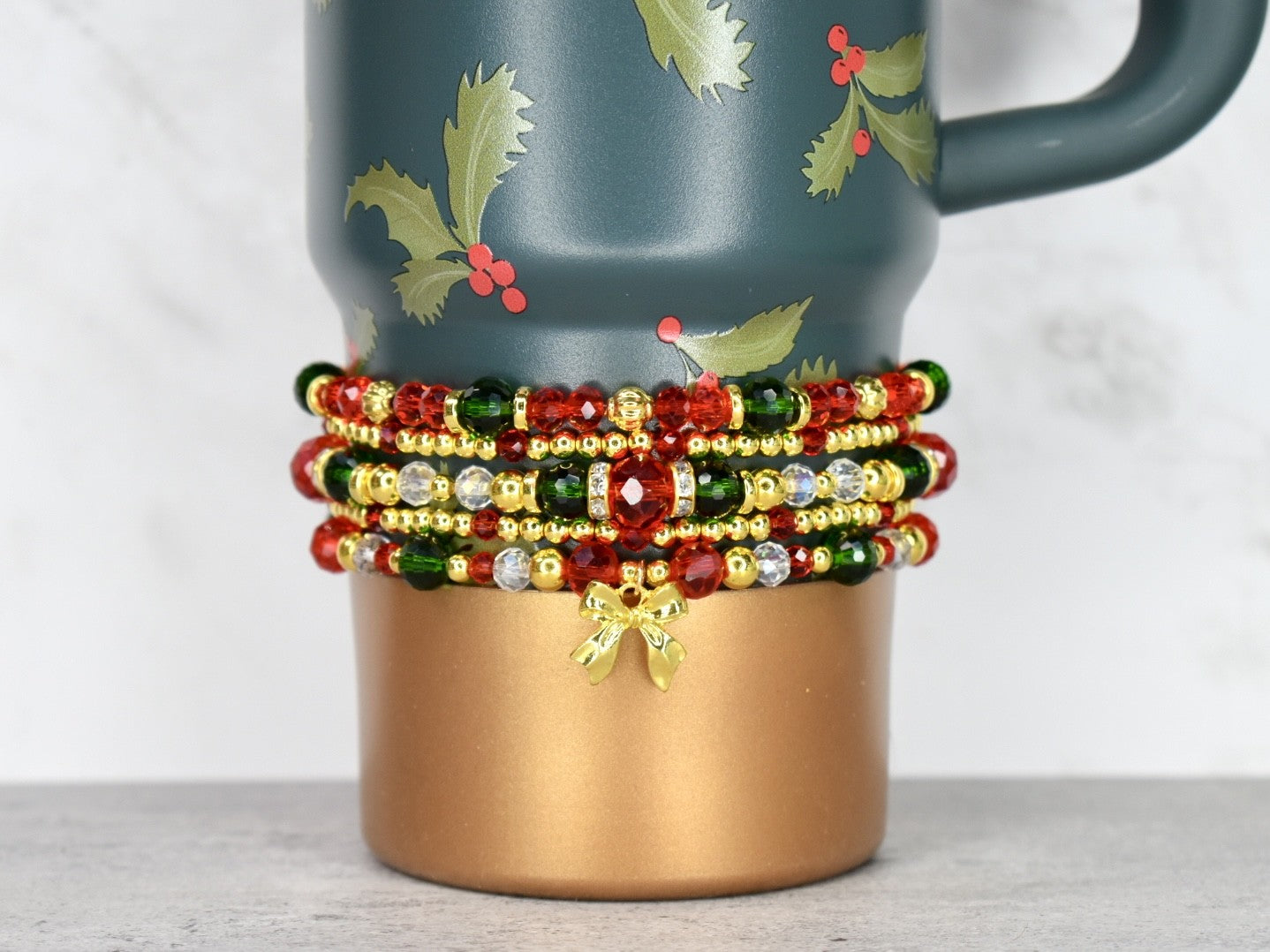 Holiday Botanical Bracelet Stack - 5 Piece Set