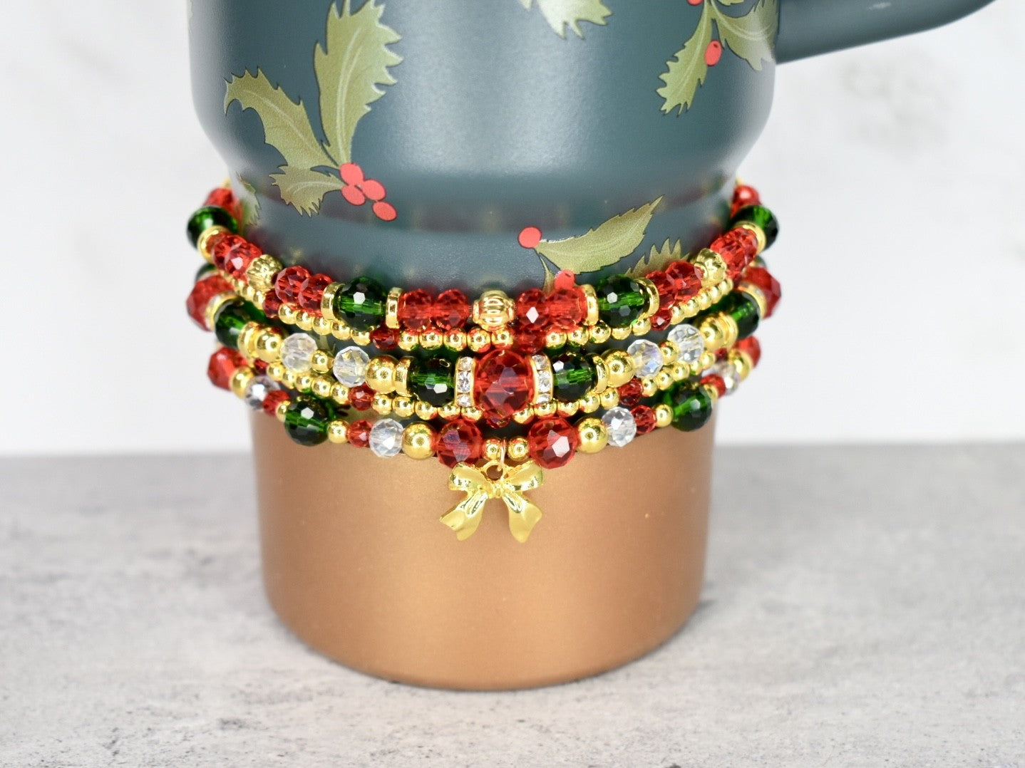 Holiday Botanical Bracelet Stack - 5 Piece Set