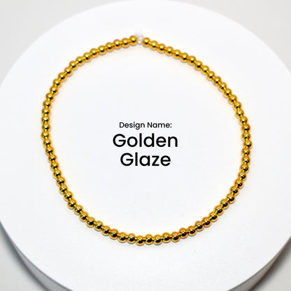 gold beaded bracelet for wrist or tumbler