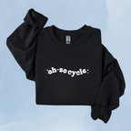BLACK — Oh So Cycle Branded Crewneck Sweatshirt