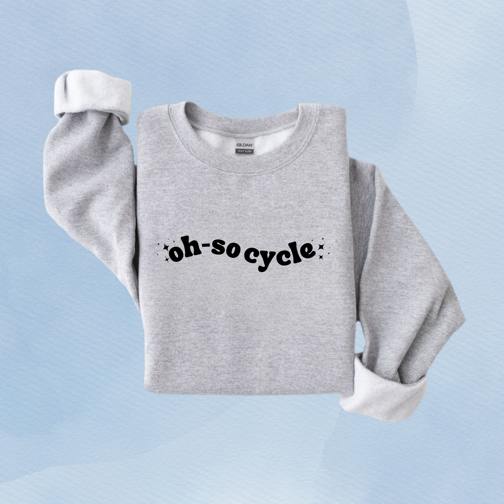 SPORT GRAY — Oh So Cycle Branded Crewneck Sweatshirt