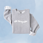SPORT GRAY — Oh So Cycle Branded Crewneck Sweatshirt