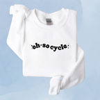 WHITE — Oh So Cycle Branded Crewneck Sweatshirt
