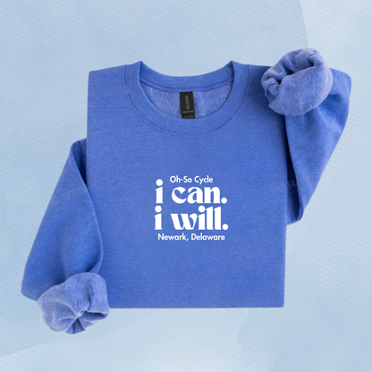 HEATHER DEEP ROYAL — Oh So Cycle Branded Crewneck Sweatshirt