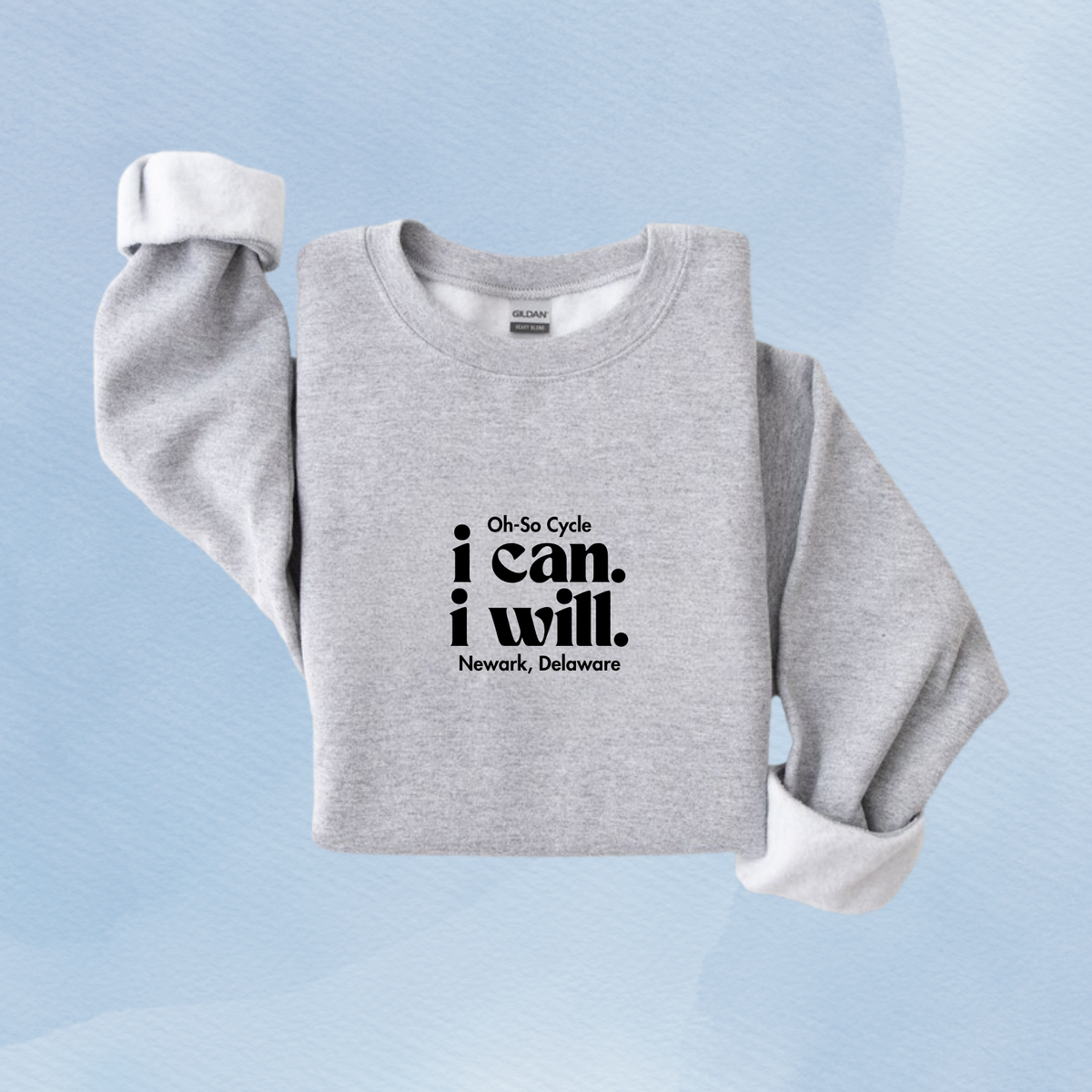 SPORT GRAY — Oh So Cycle Branded Crewneck Sweatshirt