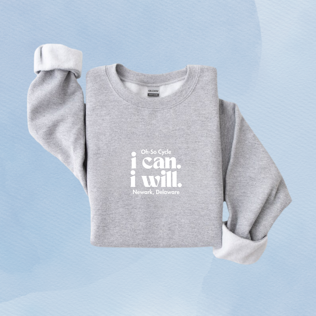 SPORT GRAY — Oh So Cycle Branded Crewneck Sweatshirt