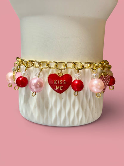 Valentines Day Gold Chain Charm Bracelet for Tumbler - PREORDER