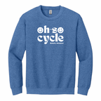 HEATHER DEEP ROYAL — Oh So Cycle Branded Crewneck Sweatshirt