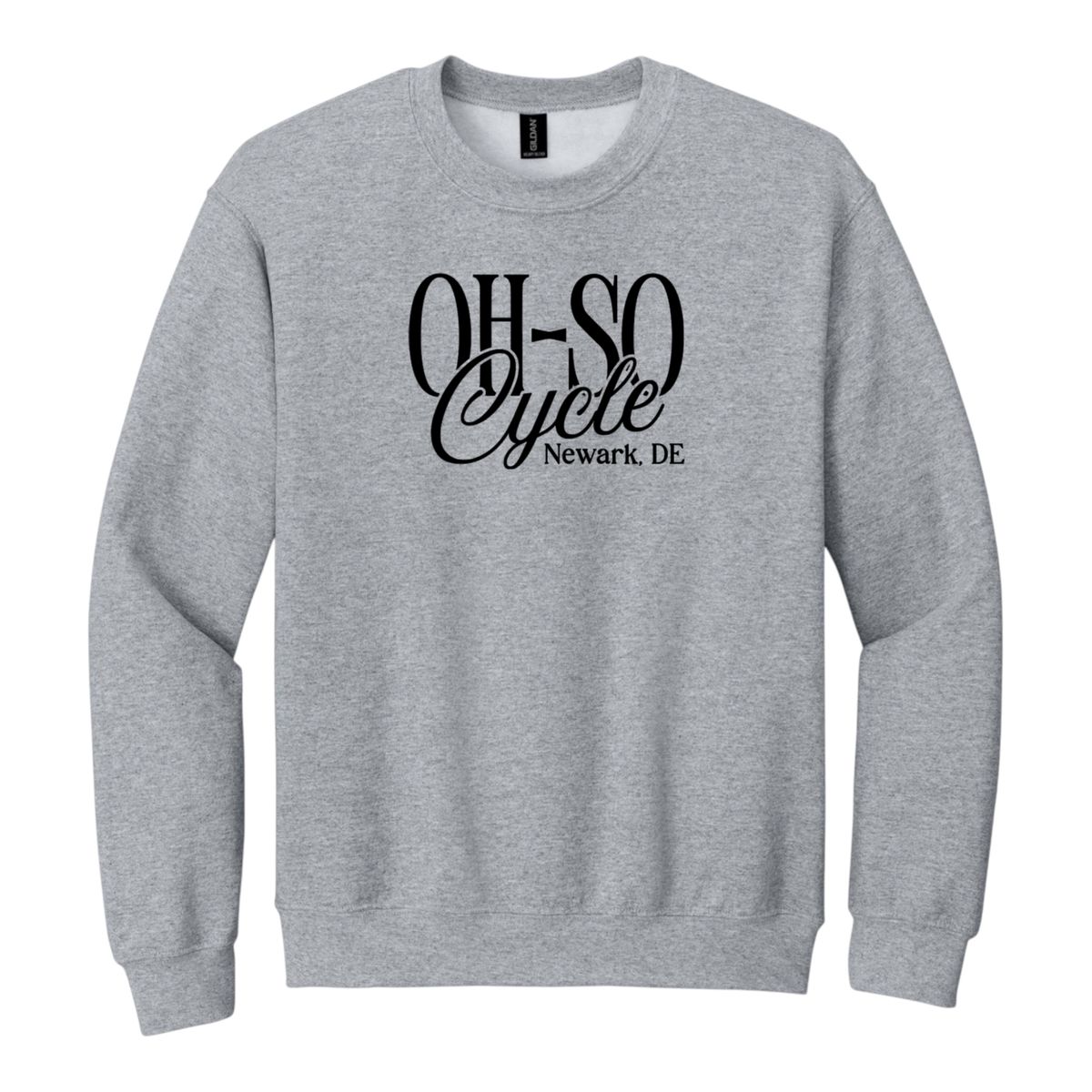 SPORT GRAY — Oh So Cycle Branded Crewneck Sweatshirt