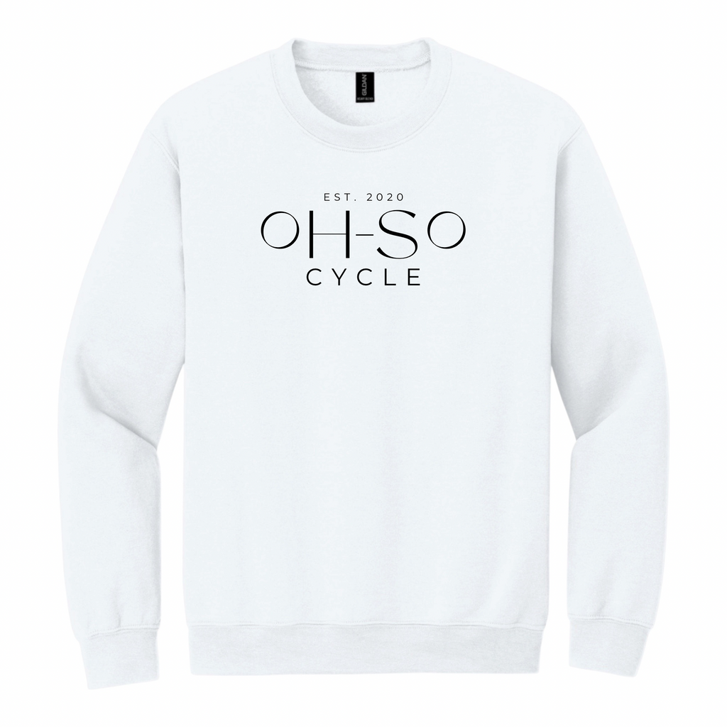 WHITE — Oh So Cycle Branded Crewneck Sweatshirt