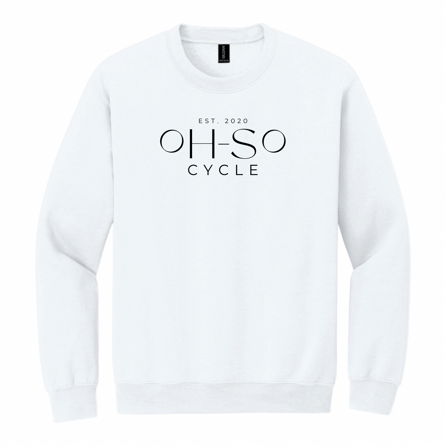 WHITE — Oh So Cycle Branded Crewneck Sweatshirt