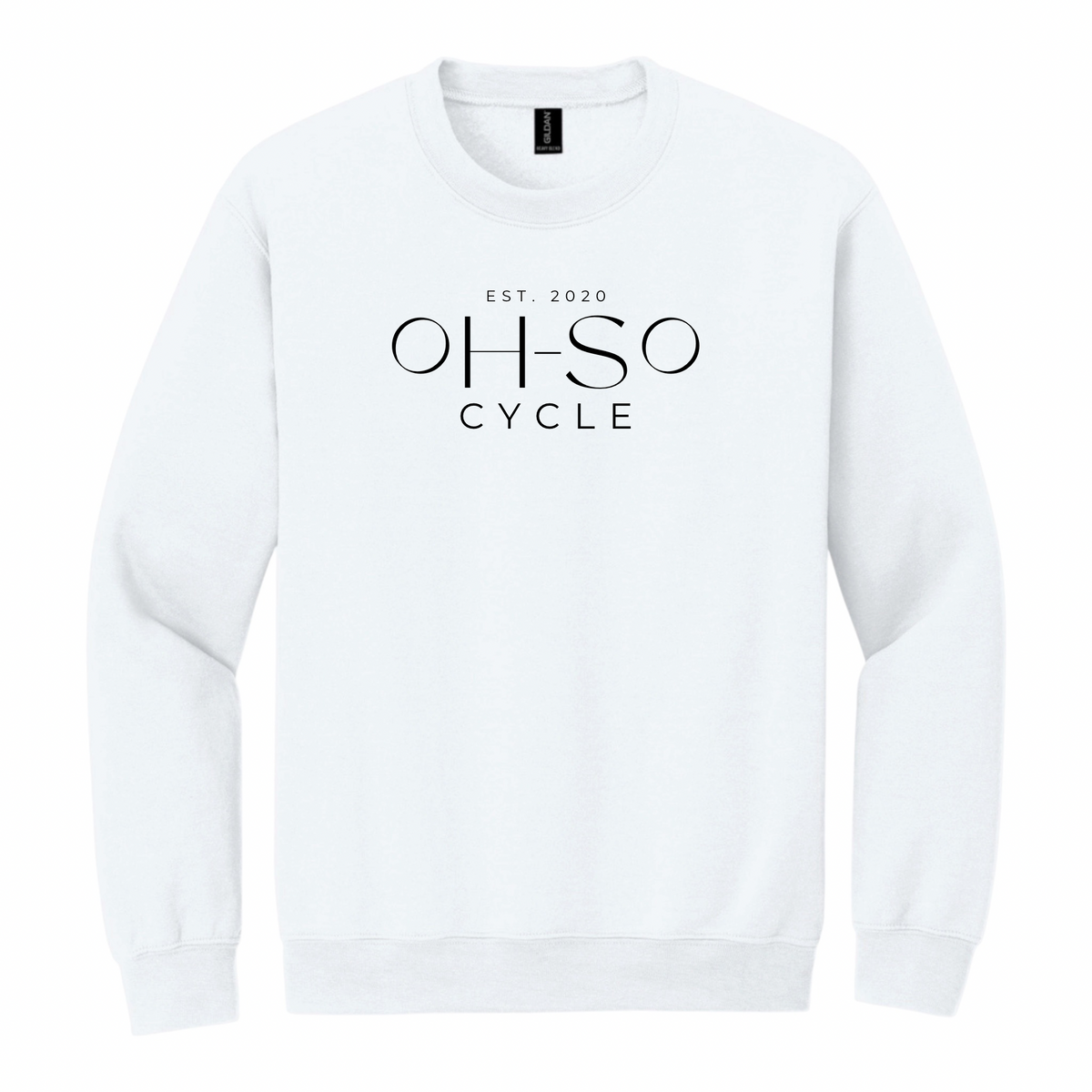 WHITE — Oh So Cycle Branded Crewneck Sweatshirt
