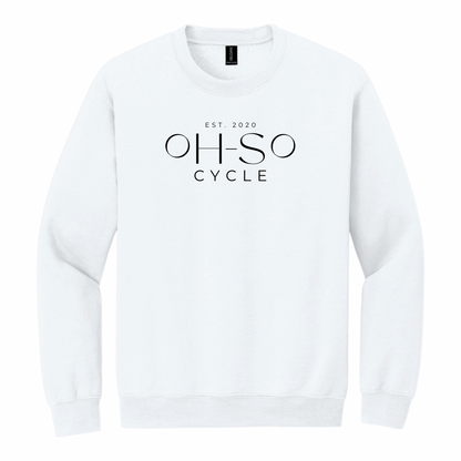 WHITE — Oh So Cycle Branded Crewneck Sweatshirt