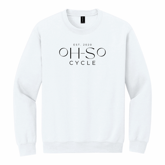 WHITE — Oh So Cycle Branded Crewneck Sweatshirt