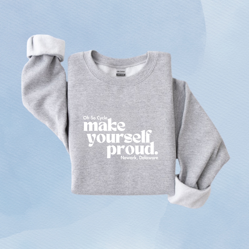 SPORT GRAY — Oh So Cycle Branded Crewneck Sweatshirt