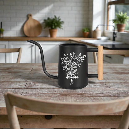 Personalized Floral Bouquet Watering Can with Custom Name or Word