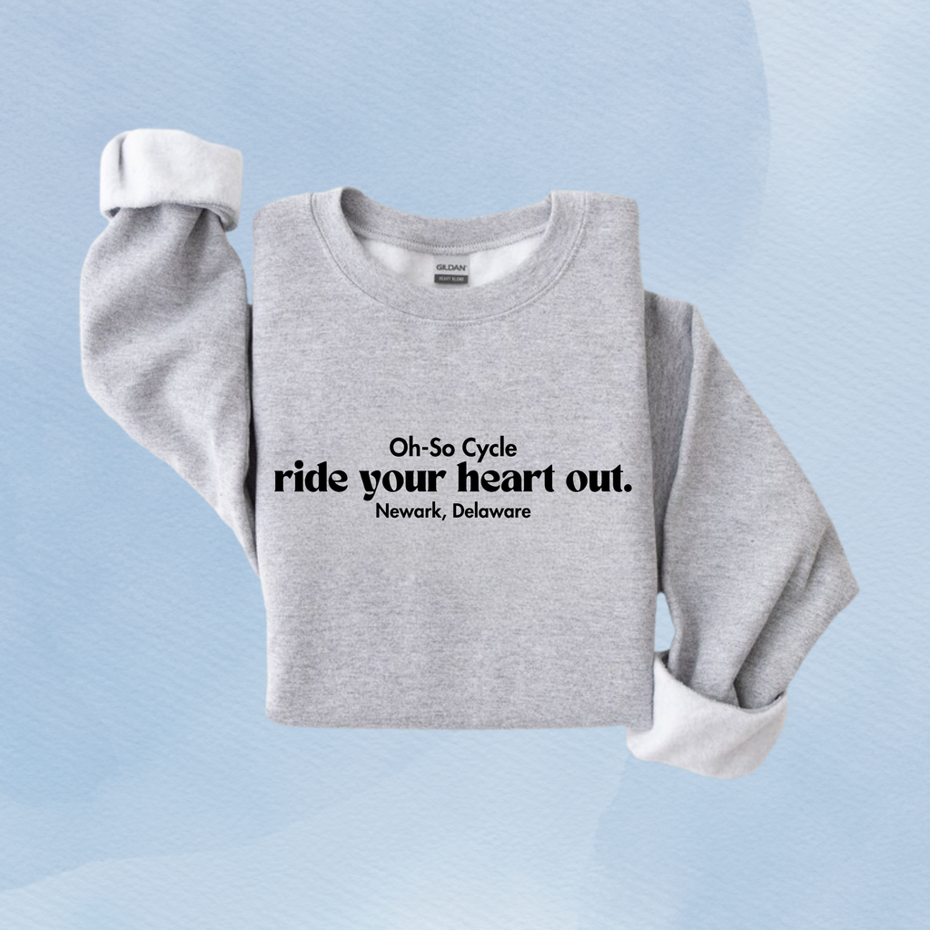 SPORT GRAY — Oh So Cycle Branded Crewneck Sweatshirt