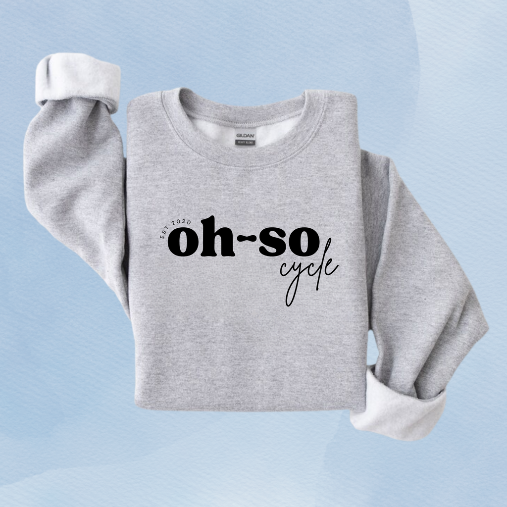 SPORT GRAY — Oh So Cycle Branded Crewneck Sweatshirt