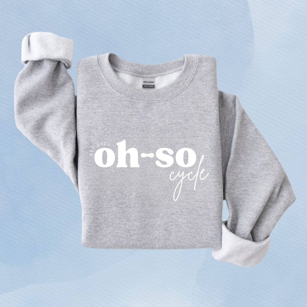 SPORT GRAY — Oh So Cycle Branded Crewneck Sweatshirt