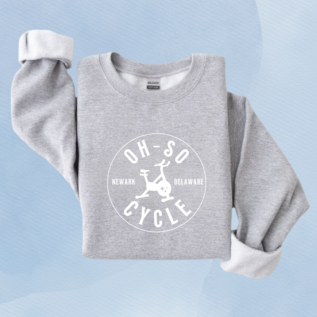 SPORT GRAY — Oh So Cycle Branded Crewneck Sweatshirt