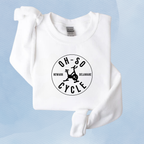WHITE — Oh So Cycle Branded Crewneck Sweatshirt