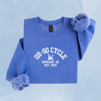 HEATHER DEEP ROYAL — Oh So Cycle Branded Crewneck Sweatshirt