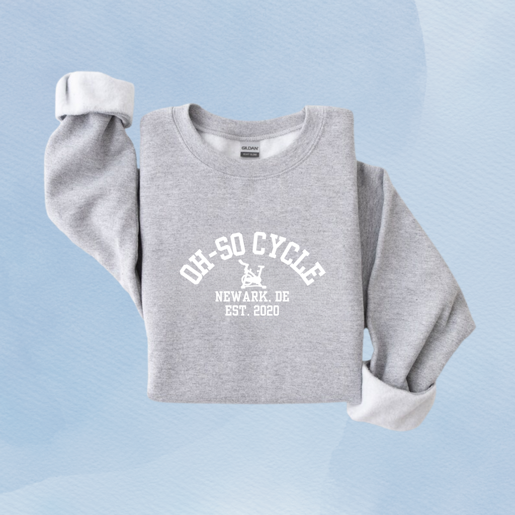 SPORT GRAY — Oh So Cycle Branded Crewneck Sweatshirt