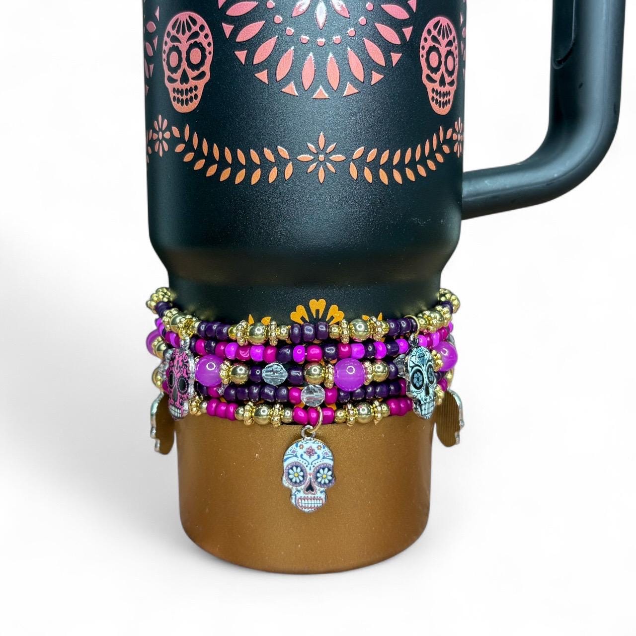 Day of the Dead Sugar Skull Bracelet Stack - 5 Piece Set