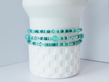 Turquoise Ocean Breeze Bracelet Stack - 3 Piece Set