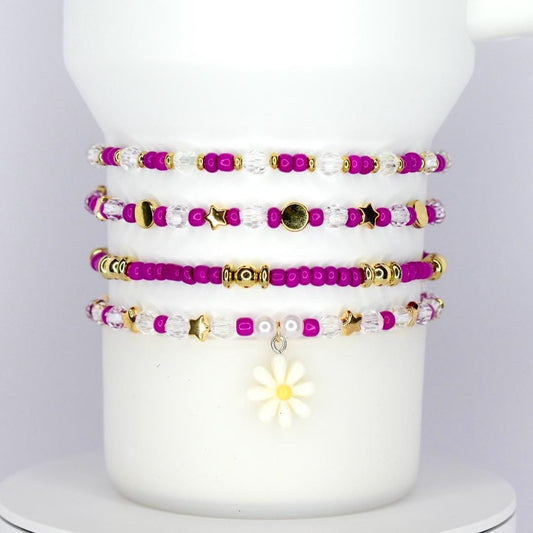 Magenta and Gold Bracelet Collection