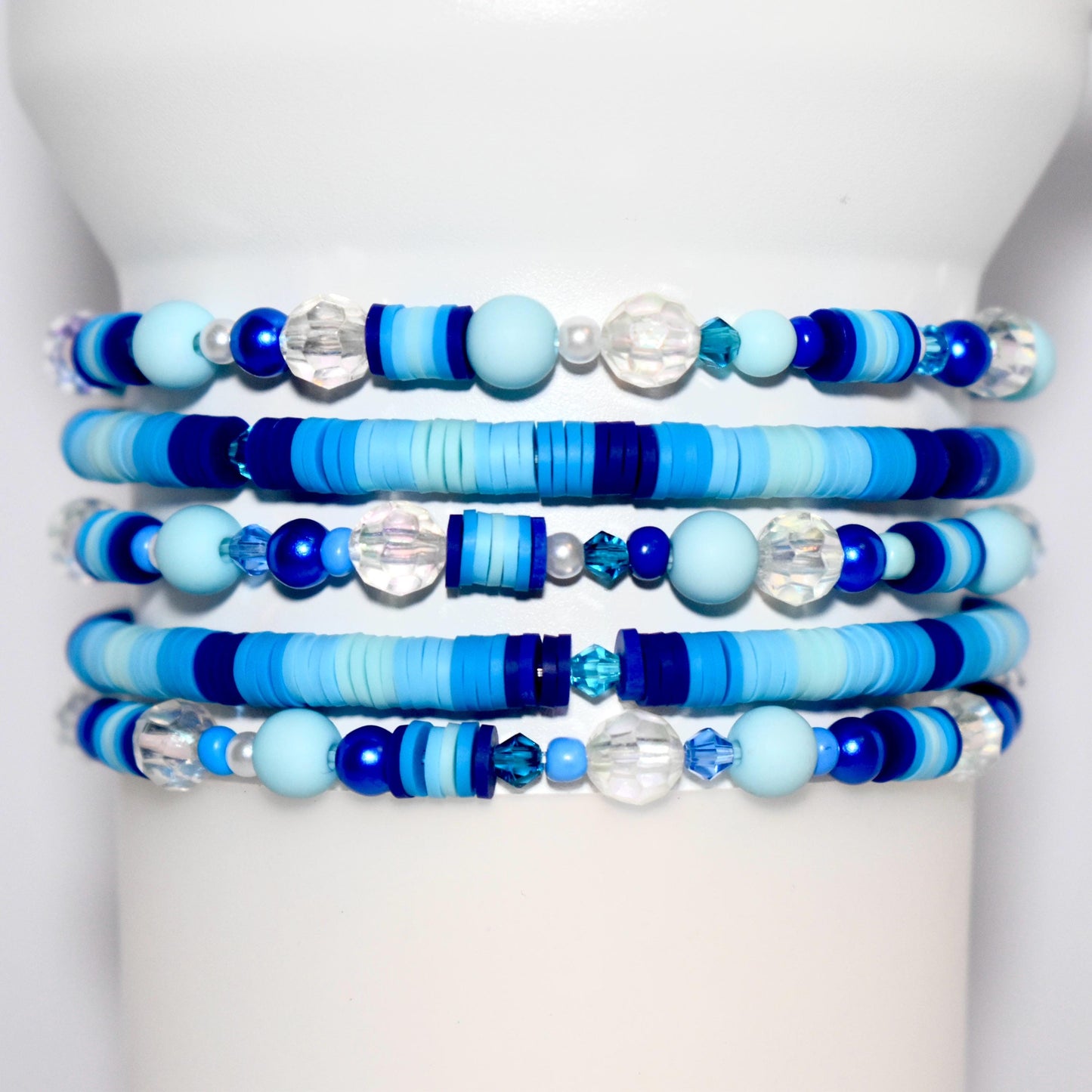 Blue Ombré Bracelets with Crystal Accents