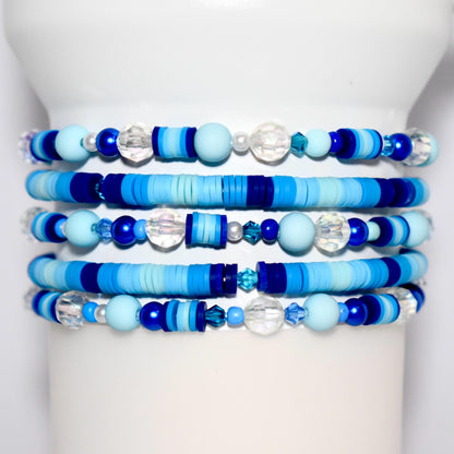 Blue Ombré Bracelets with Crystal Accents