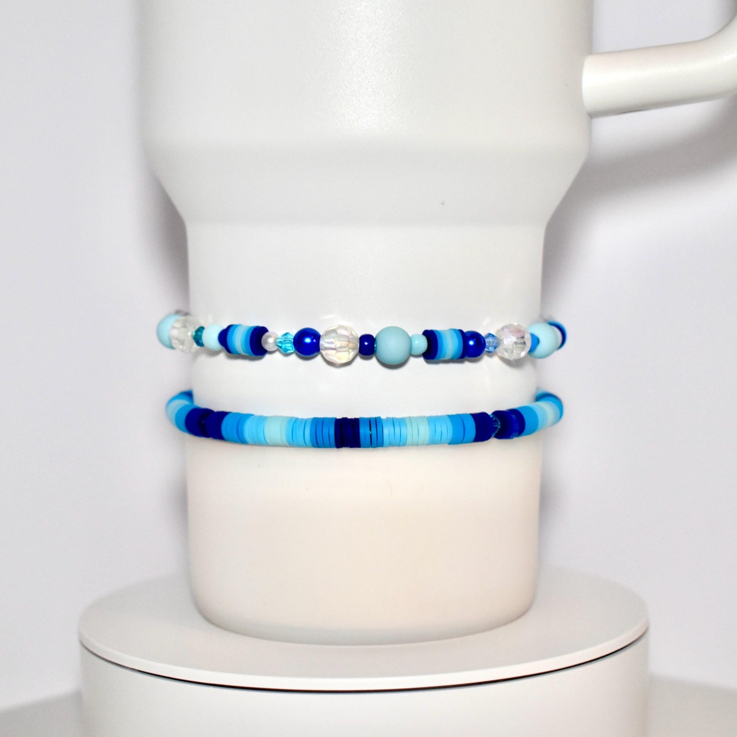 Blue Ombré Bracelets with Crystal Accents