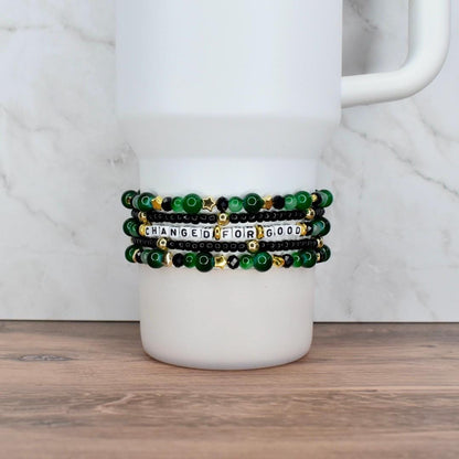 Changed For Good Green & Black Bracelet Stack - 5 Piece Set
