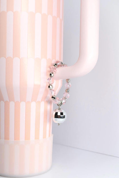 Pink & Silver Disco Ball Tumbler Handle Bracelet