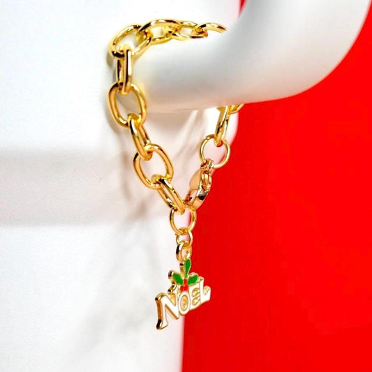 Christmas Themed Tumbler Handle Charm Bracelet - Choose Your Charm
